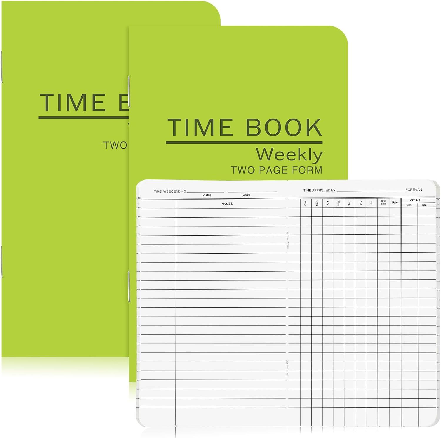 Compact 36pg Green Books vs Mini Time Sheets: Employee Usecase Compared