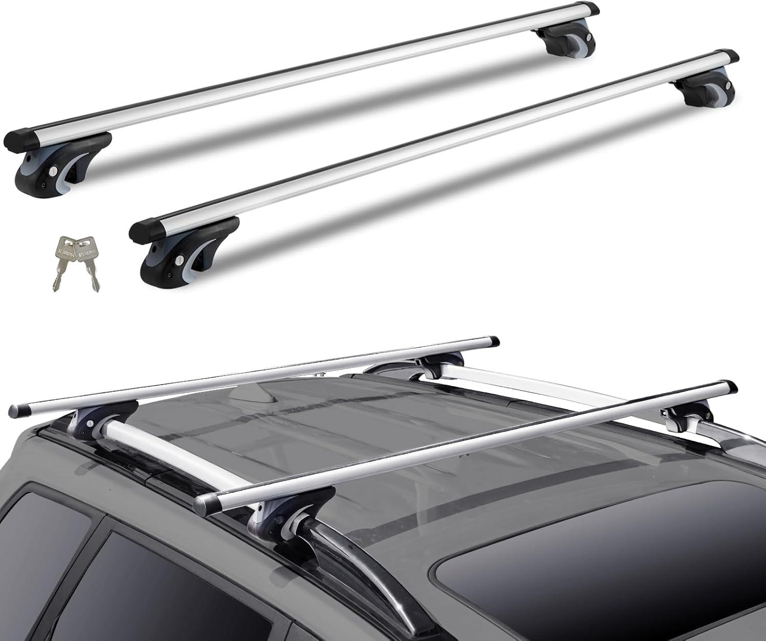 Fit Raised Rails, 200 Lbs Load, Adjustable Locks... Crossbar Showdown for SUVs