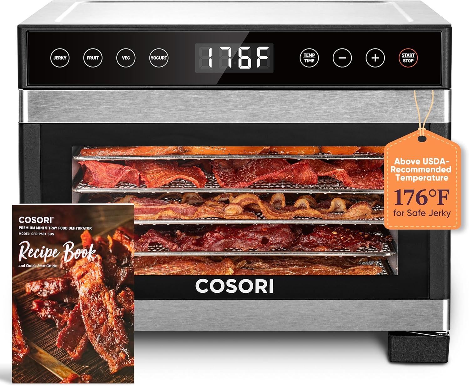 COSORI Showdown: 176°F, 5 Trays, 48H Timer, Recipe Book for Dog Treats