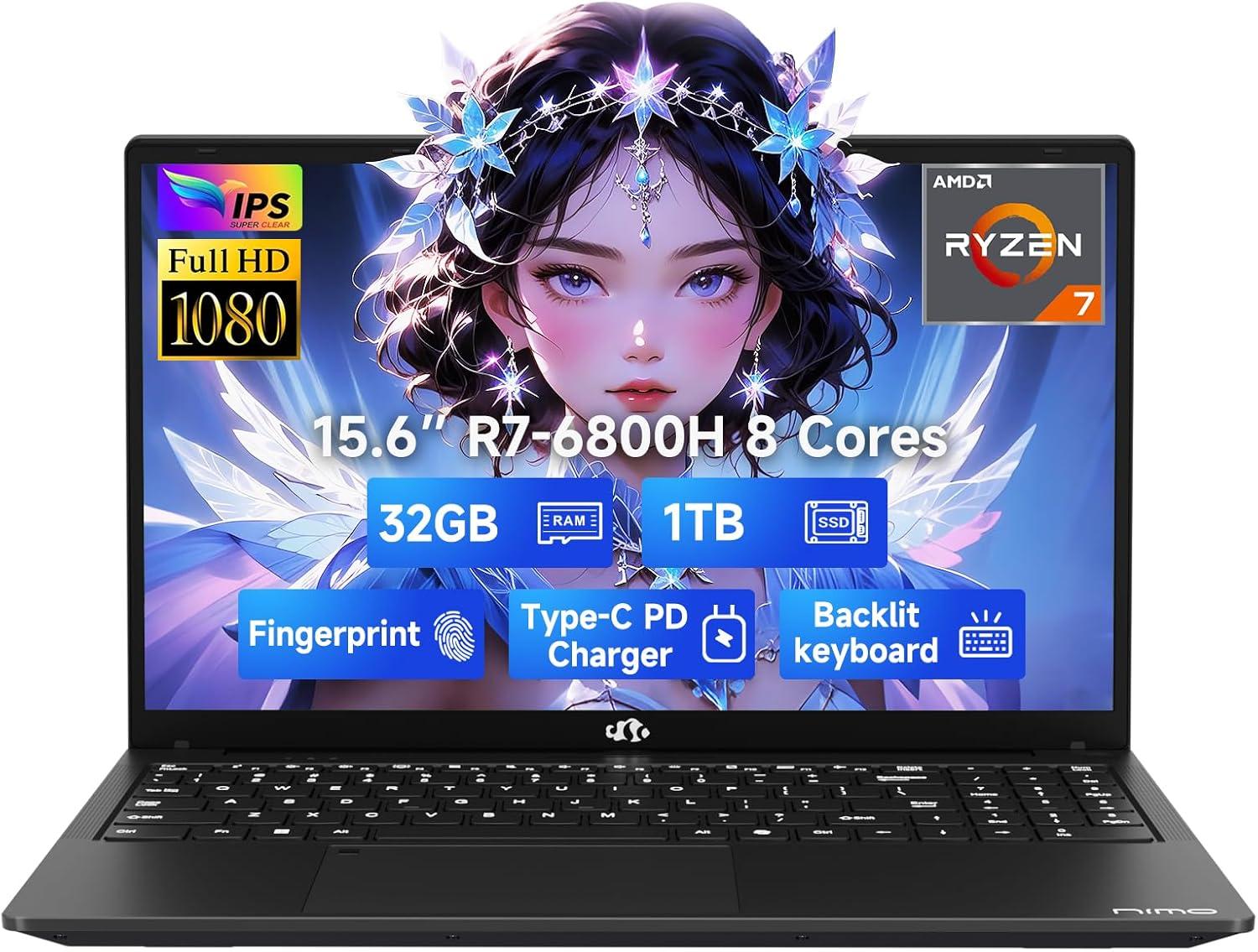 NIMO 15.6 IPS FHD Gaming Laptop Showdown: 32GB RAM vs 100W Type-C Backlit Keyboard