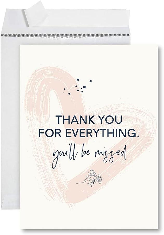 Funny Farewell Jumbo Card vs. Big You'll Be Missed 1-Pack: Greeting Cards Tested for Professional Goodbyes