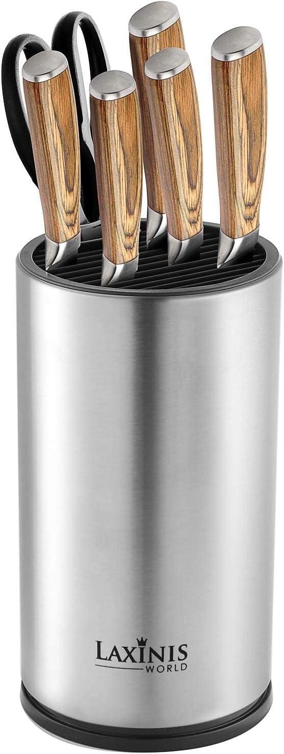 Universal Knife Block vs. Stainless Steel Round Holder: Scissors-Slot Tested for Modern Cooks