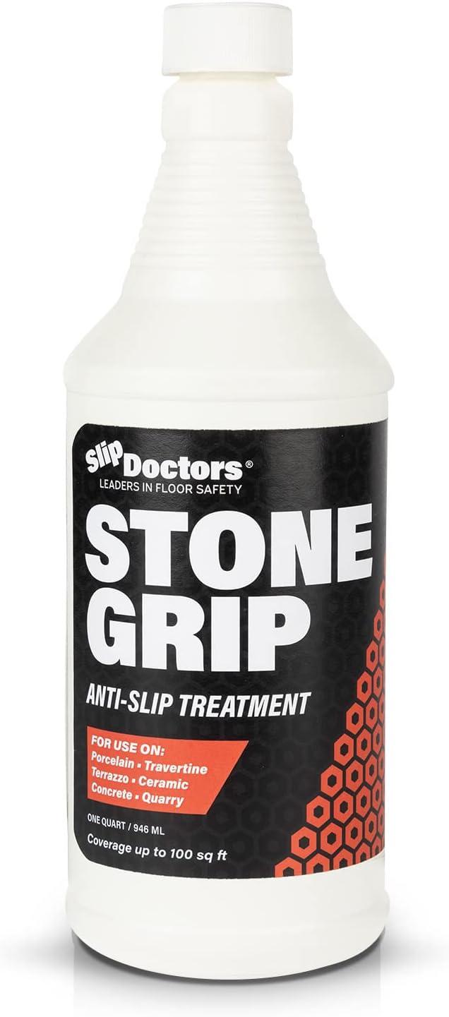 Stone Grip Industrial (Quart) Non-Slip Floor Treatment Tested in High-Traffic Areas-Surprising Traction Boost for Indoor/Outdoor Use