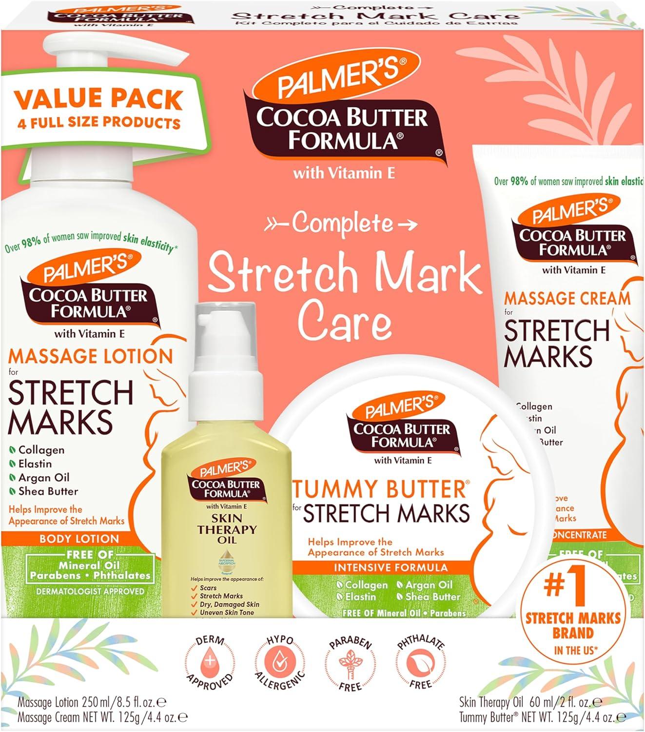 Palmer's vs. [Brand] - Surprising Stretch Mark Tested Showdown (Dermatologist Approved, 4-Piece Gift)