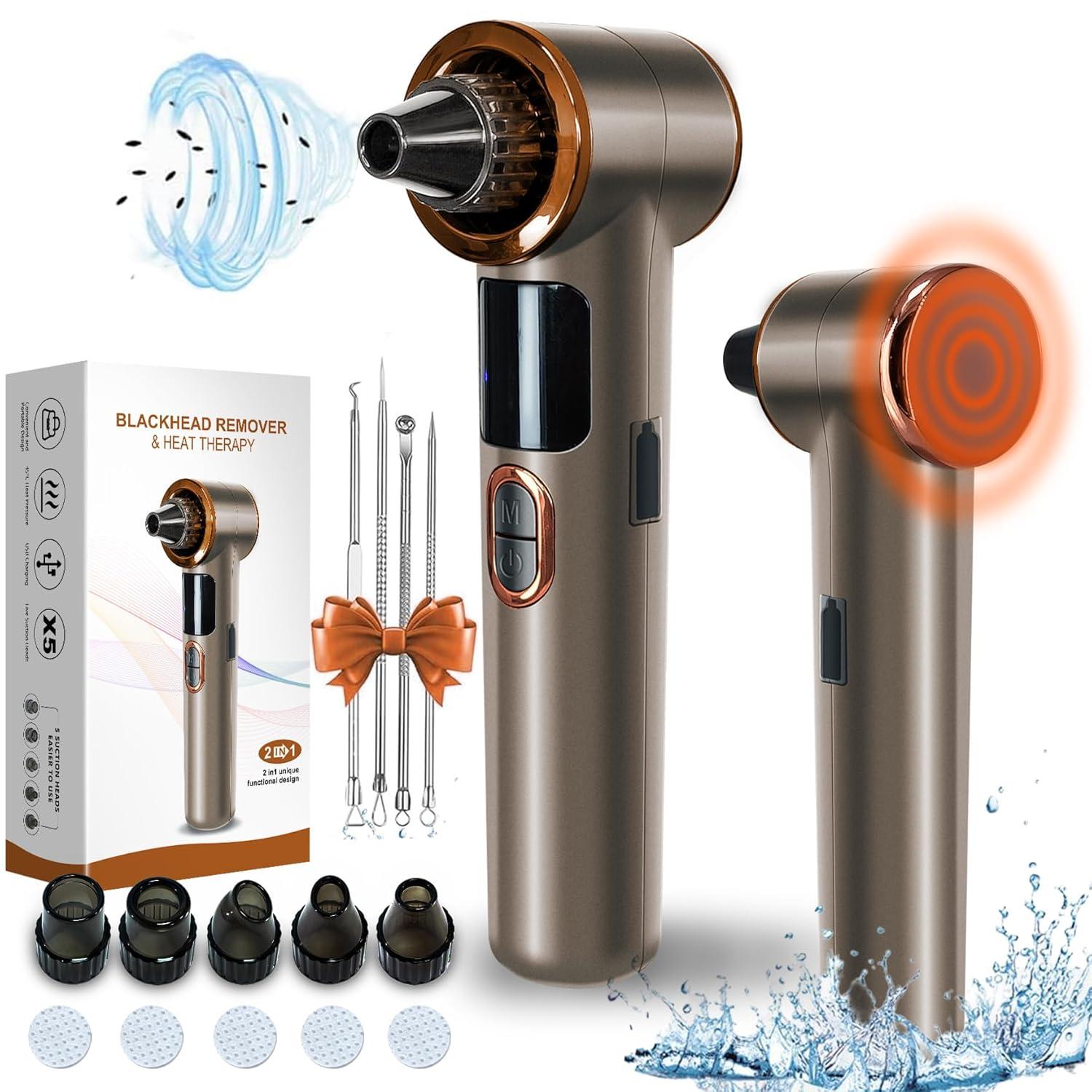 Blackhead Remover Vacuum Showdown: Heating, Suction Levels, Suction's Secret, Deep Pore Cleaning (Golden)