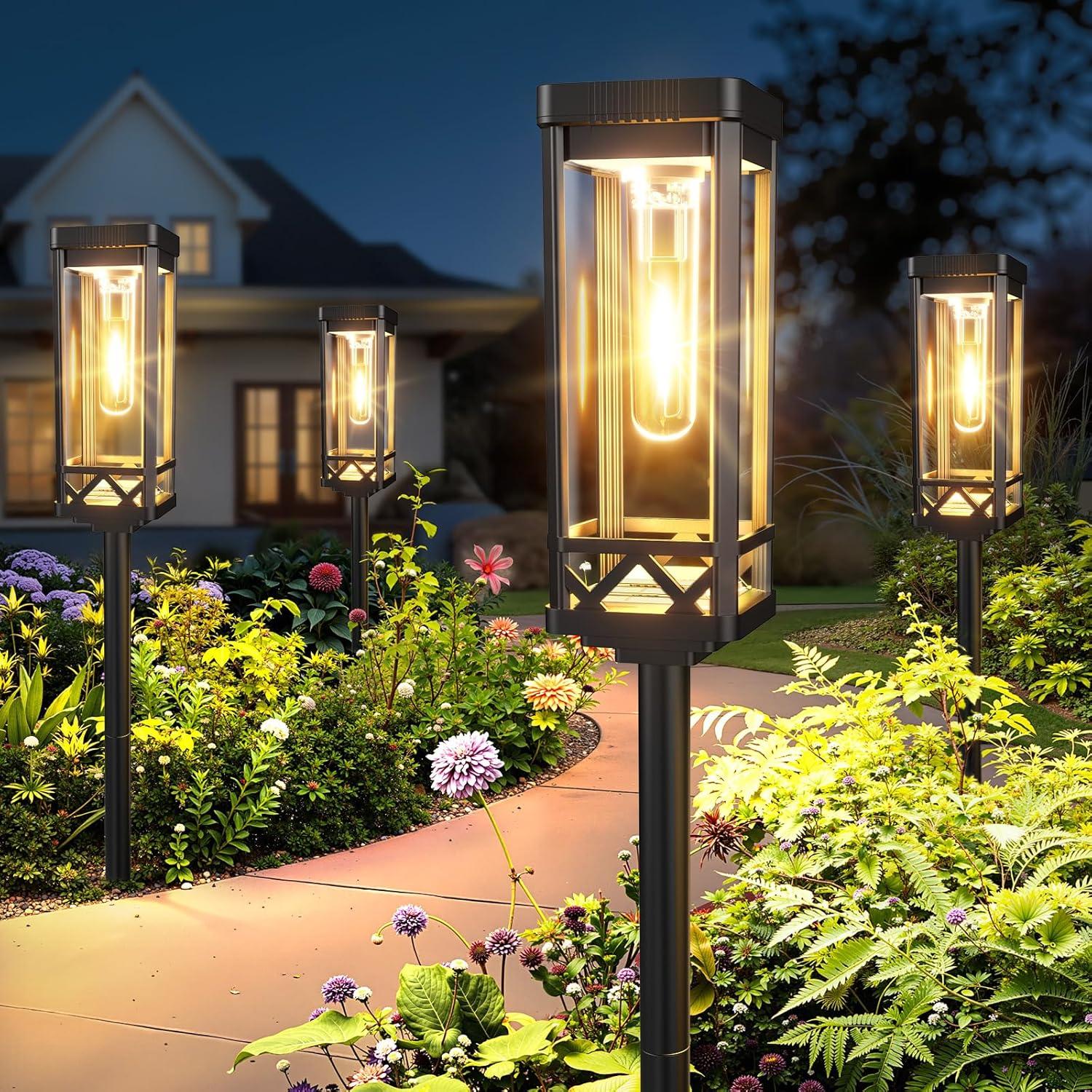 KOOPER Taller Solar Pathway Lights vs 8-Pack Brighter Tested Yard Use