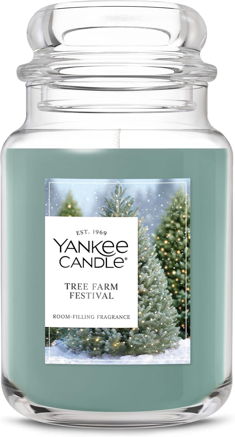 Yankee Candle Showdown: 150-Hour Burn, Premium Wax, Room-Filling for Tree Farm