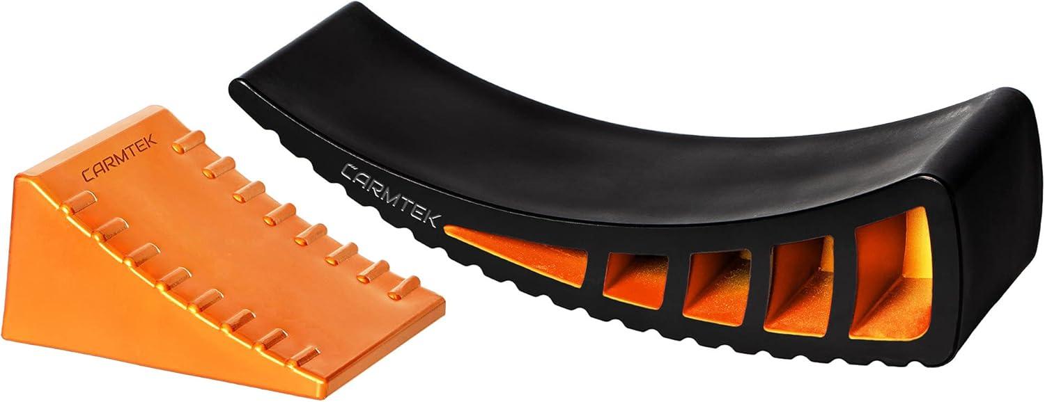 CARMTEK Curved & Wheel Chocks vs. Tested RV Leveling Blocks - Surprising Trailer Efficiency