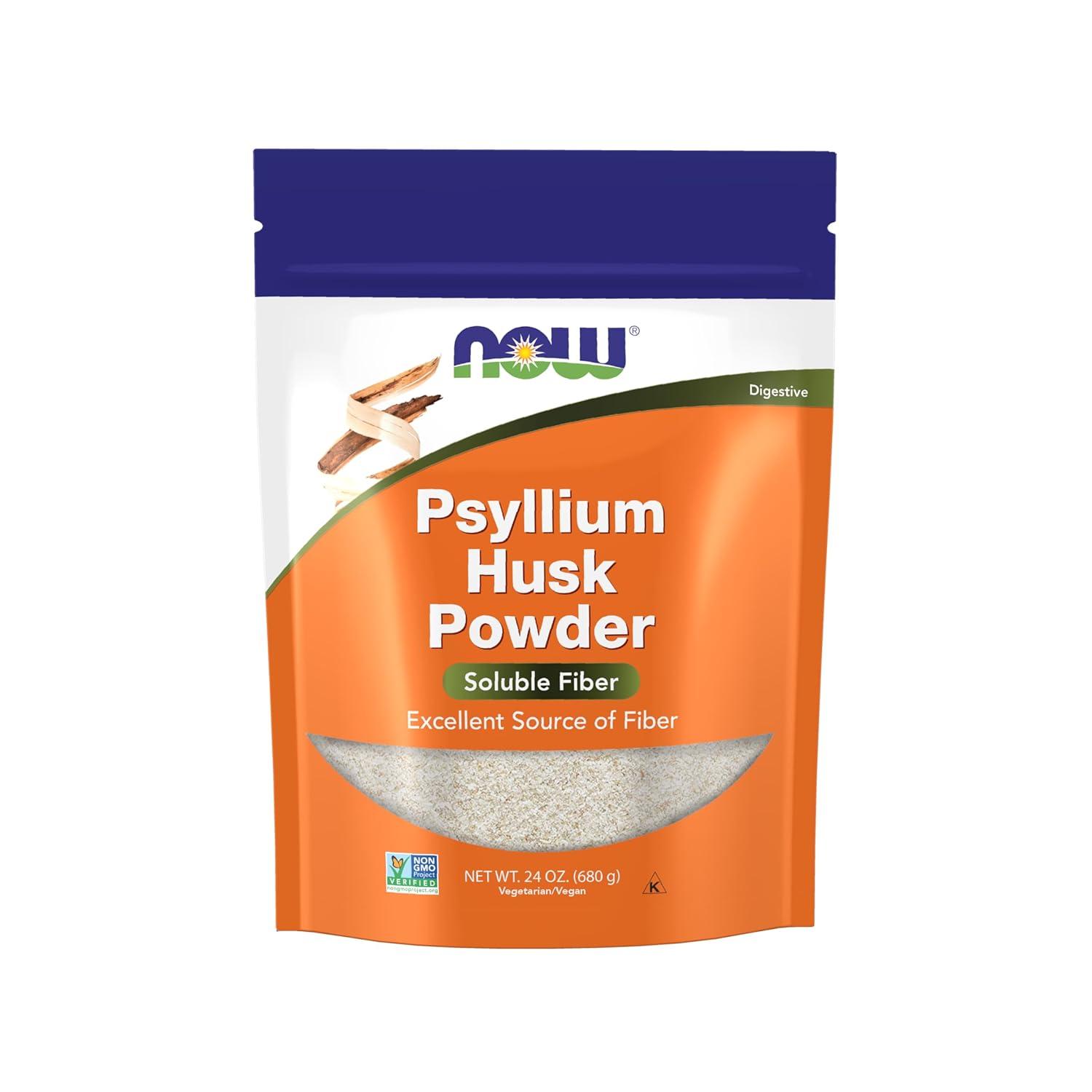 NOW Foods Psyllium: 24-Ounce, Non-GMO, Soluble Fiber Tested for Digestive Use