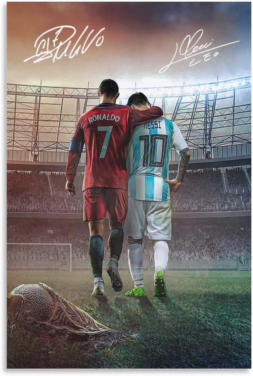 Messi Versus Ronaldo Poster Wall Art Tested: framed vs unframed decor (40x60cm) living room elegance