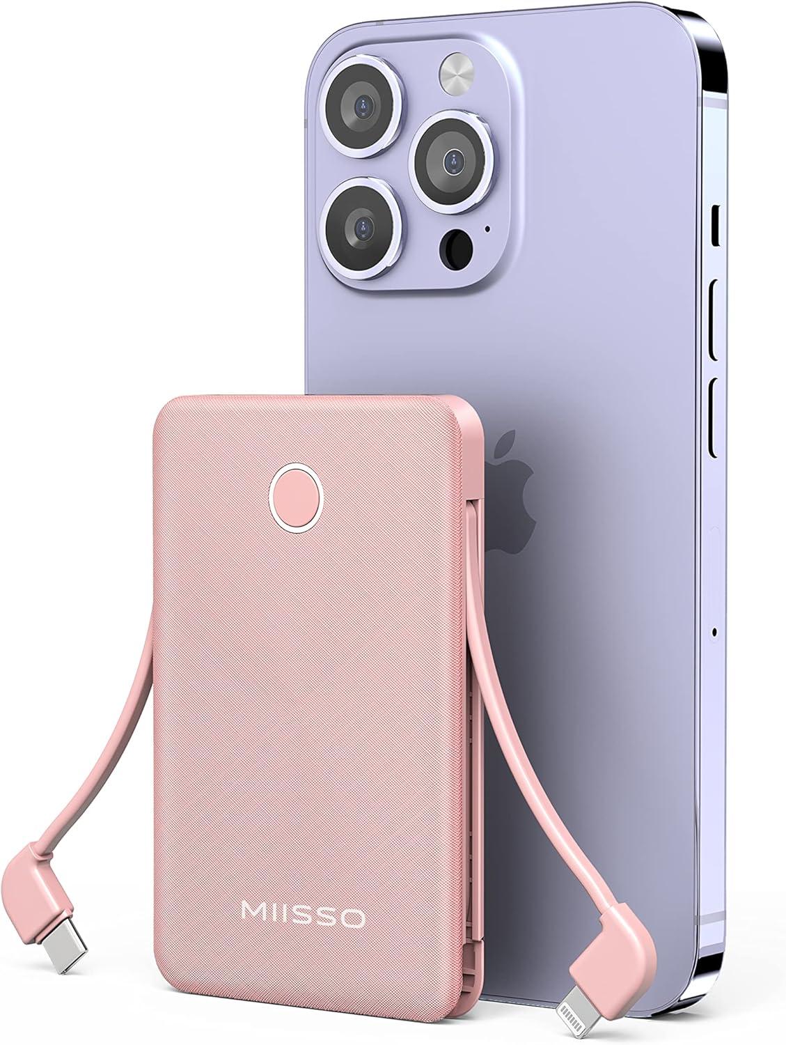 Compact Power bank Showdown: Slim Design vs. Built-in Cords...Phone Compatibility at Its Best!