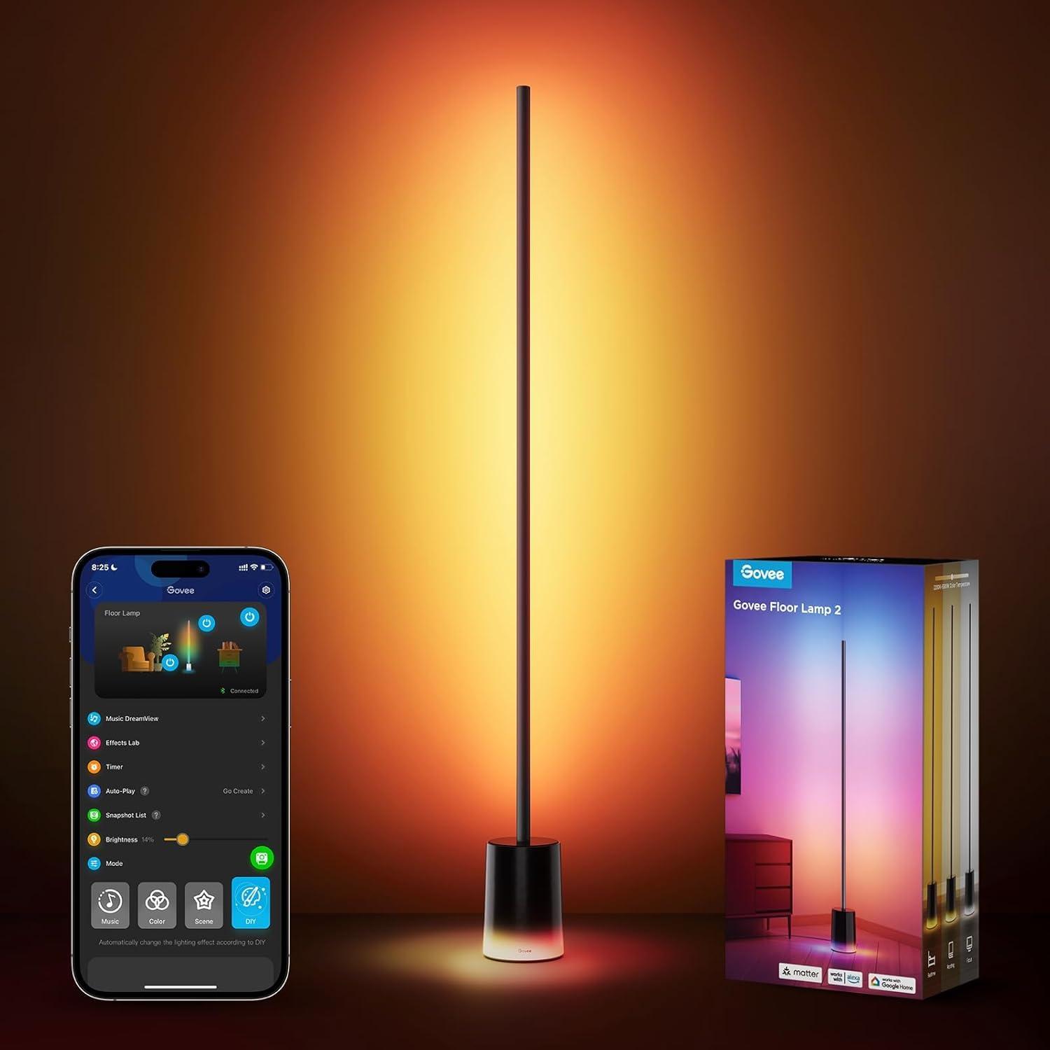 Govee Floor Lamp Versus testers awe RGBIC Alexa sync 25-lm... Living Room magic