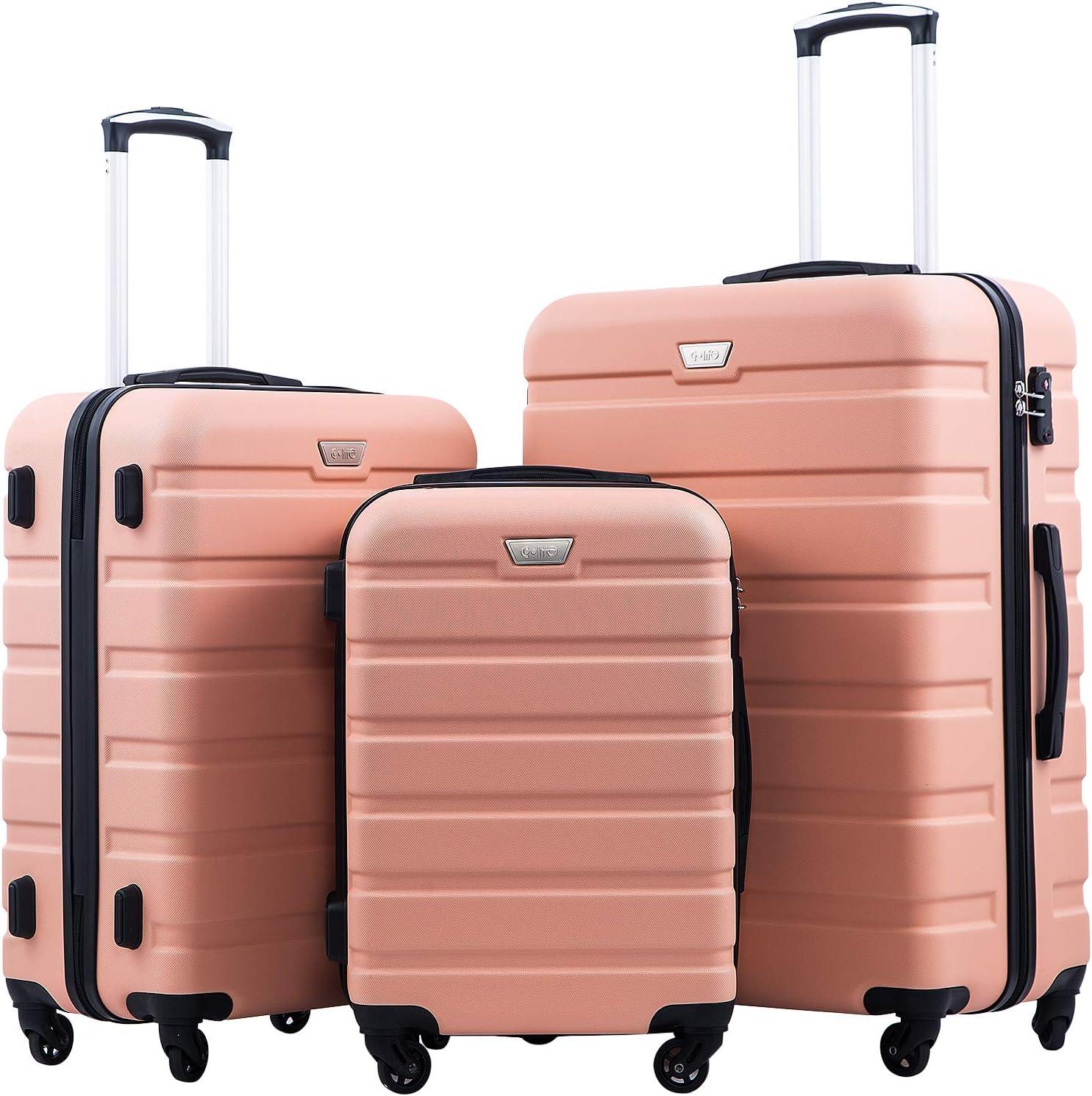 Coolife Luggage Test: Surprising Versus Lightweight Spinner Set (TSA, Pink)