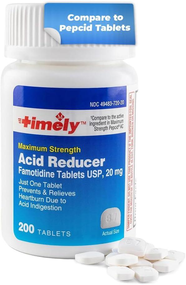 Comparison Of Timely Acid Reducer vs Pepcid Strength... Heartburn Treated!