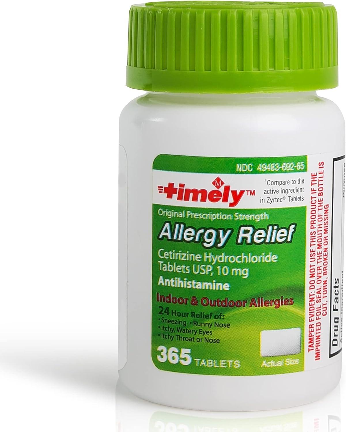Tested Cetirizine Versus Allergy Relief: Time-Cap vs. Zyrtec Tablets