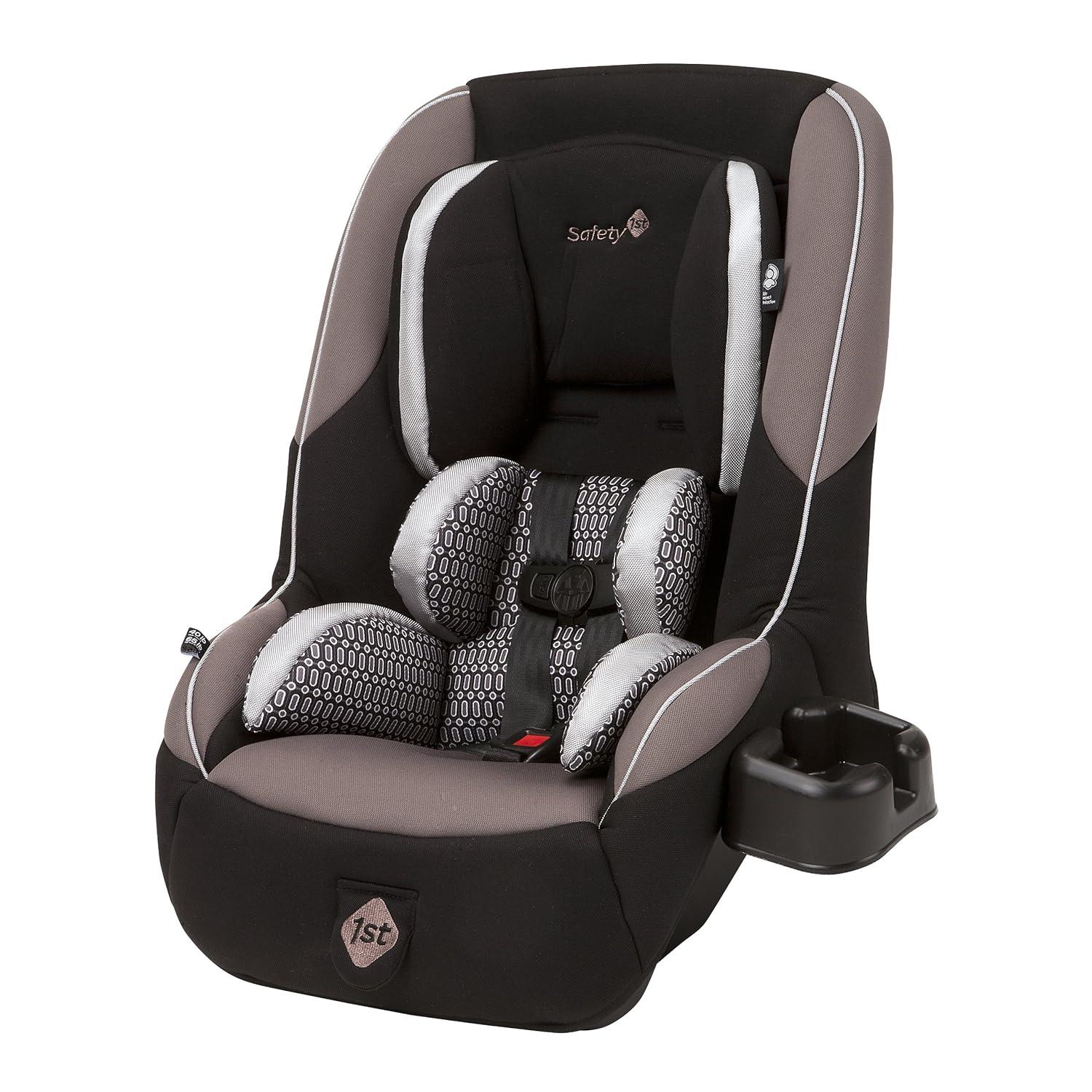 Safety 1st Convertible tested—3 across fit, surprisingly easy setup…parenthetical insight on vs. Chambers forward facing versatility