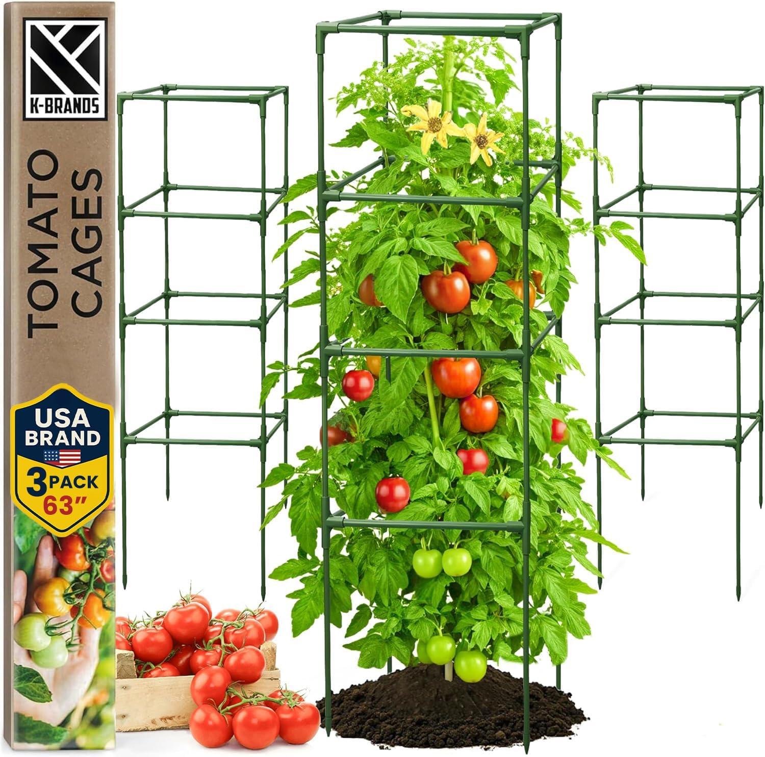 Large Tomato Cage Comparisons: Versus Trellis Stakes... Tested for Climb!