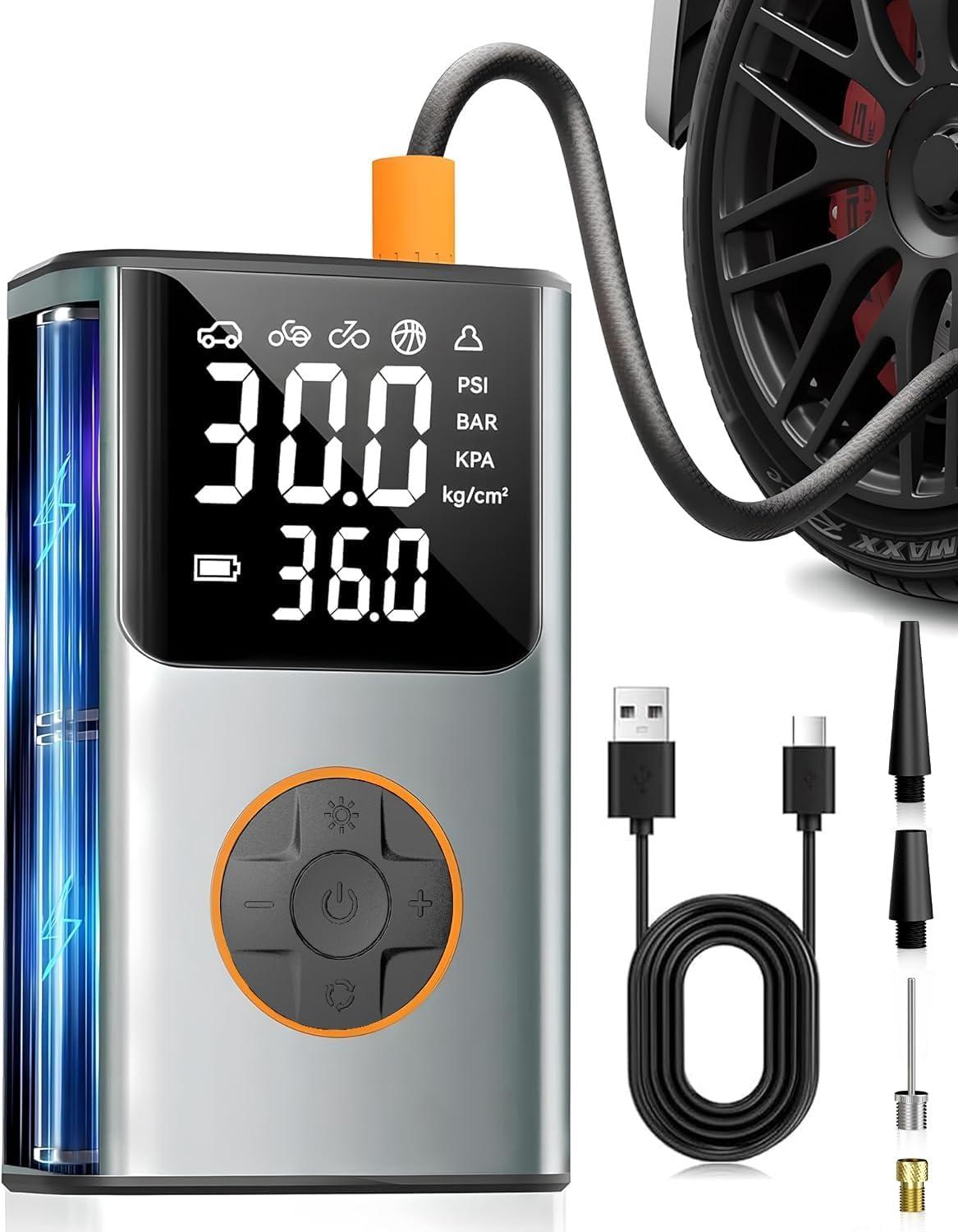 Portable Air Compressor Showdown: 150PSI, LCD Dual Screen, Digital Gauge - Ball Inflation Tested for Travel Needs