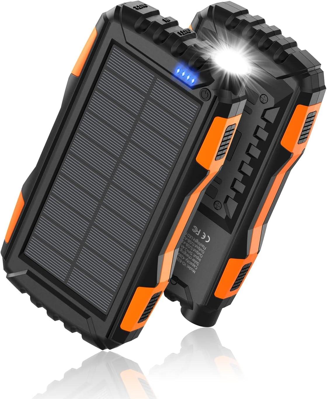 Solar-Powered Charger Showdown: 42800mAh vs. Built-In Flashlight for Outdoor Use?