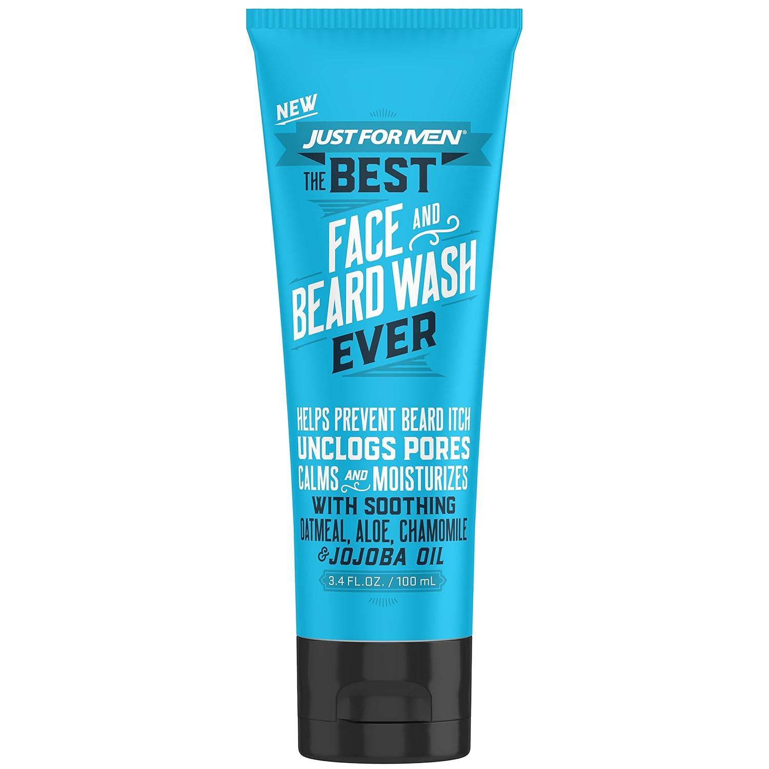 Tested for Itch-Free Moisture: Just For Men's 3 oz Beard Wash with Aloe & Oatmeal