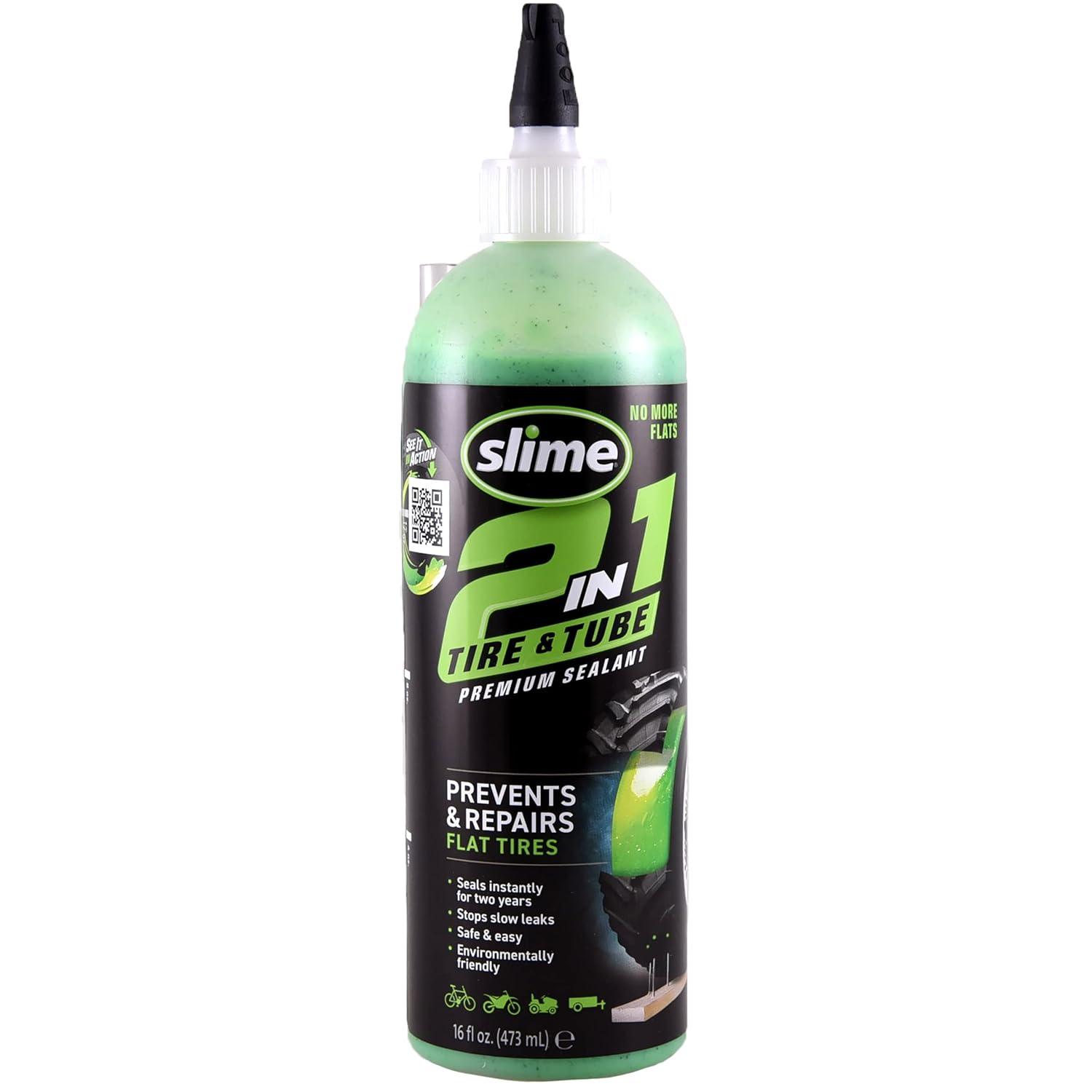 Slime 10193: 2-in-1 & Eco-Friendly Puncture Repair Tested for Non-Highway Tires (Non-Toxic)