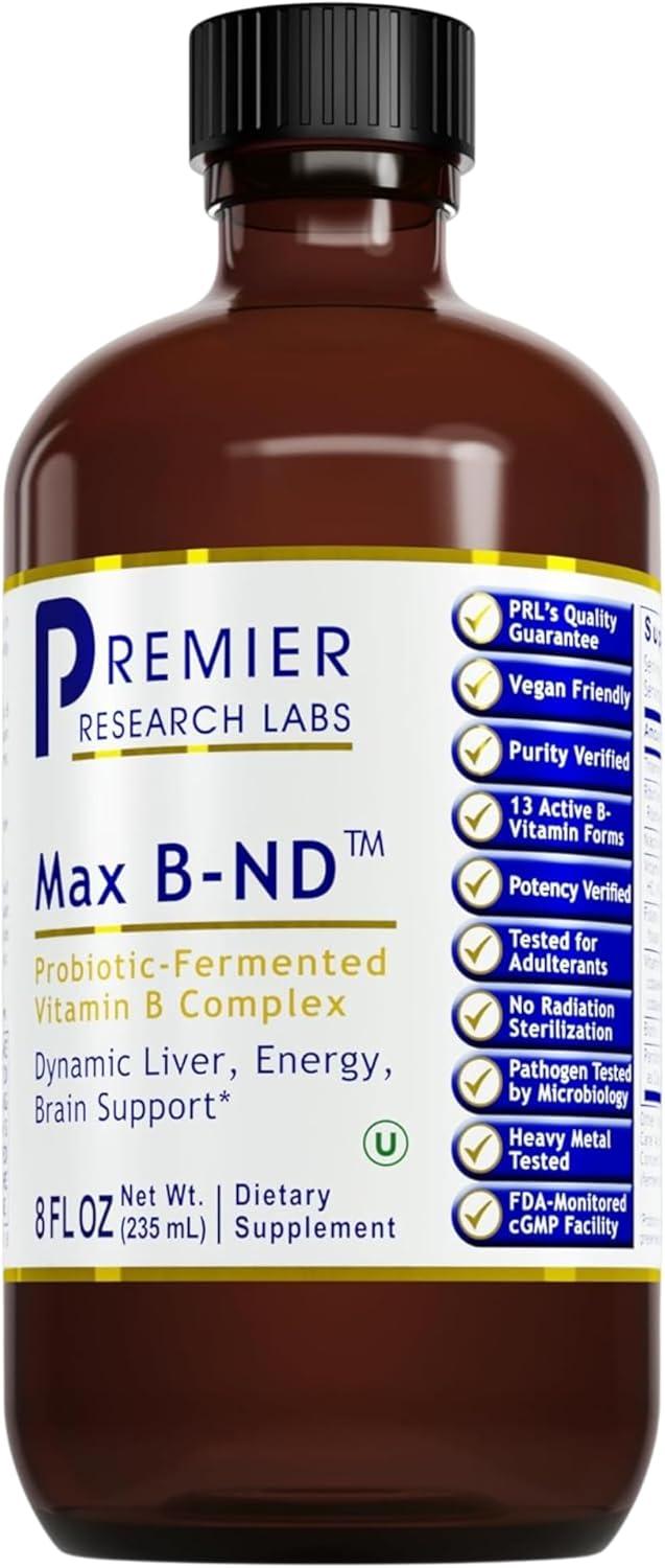 Premier B-ND Sublingual Drops Tested for Liver Health vs. Regular Vitamins - USA Made