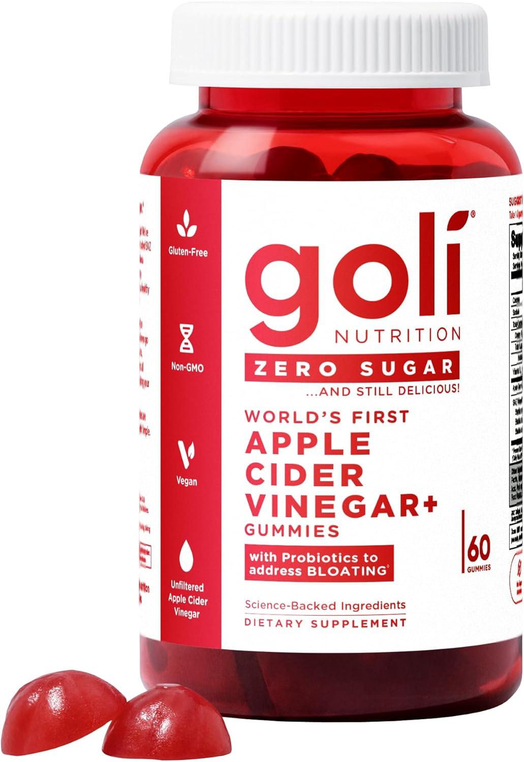 Goli Zero Sugar ACV Gummies: Tested Bloating Relief with Probiotics & No Artificial Sweeteners