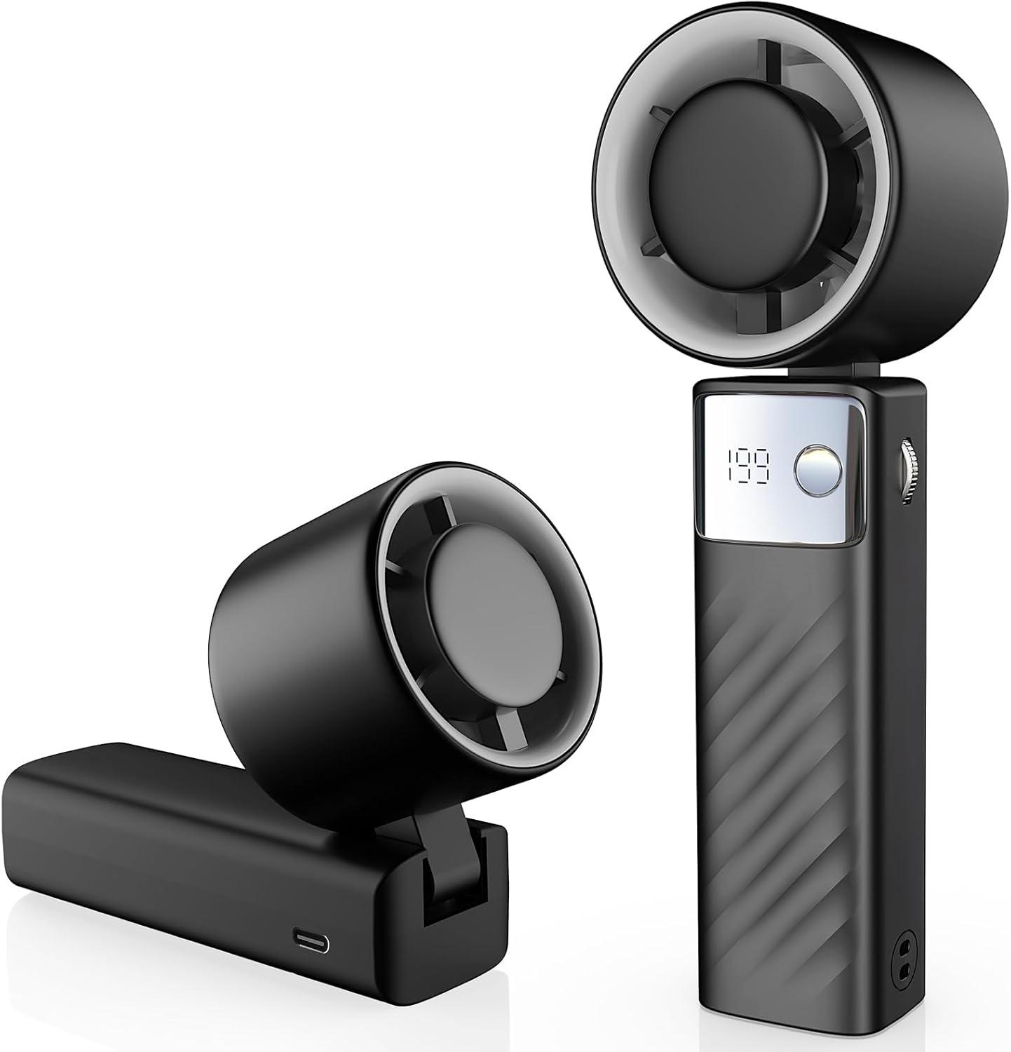 Portable Handheld Turbo Fan: Foldable Design, Air Turbo Tech - 20H Run, Indoor/Outdoor Tested (Surprising Battery Life)