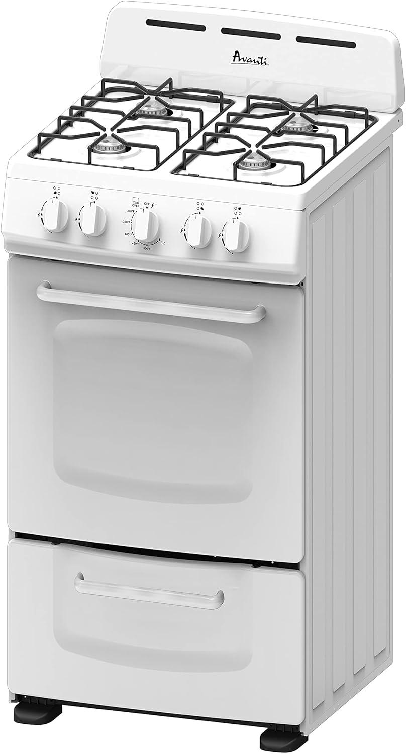 Compact White Gas Range Oven Showdown: 4 Burners, 2.1 Cu.Ft., Solid Drawer, Broiler Tested