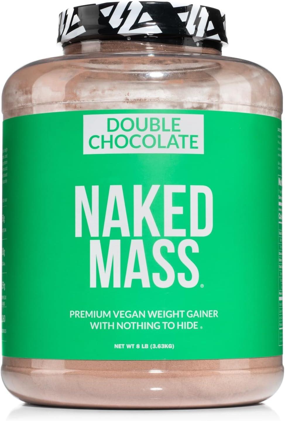 Vegan Mass Showdown: Double Chocolate, 1260 Cal, 50g Protein, 8LB Bulk, Non-GMO