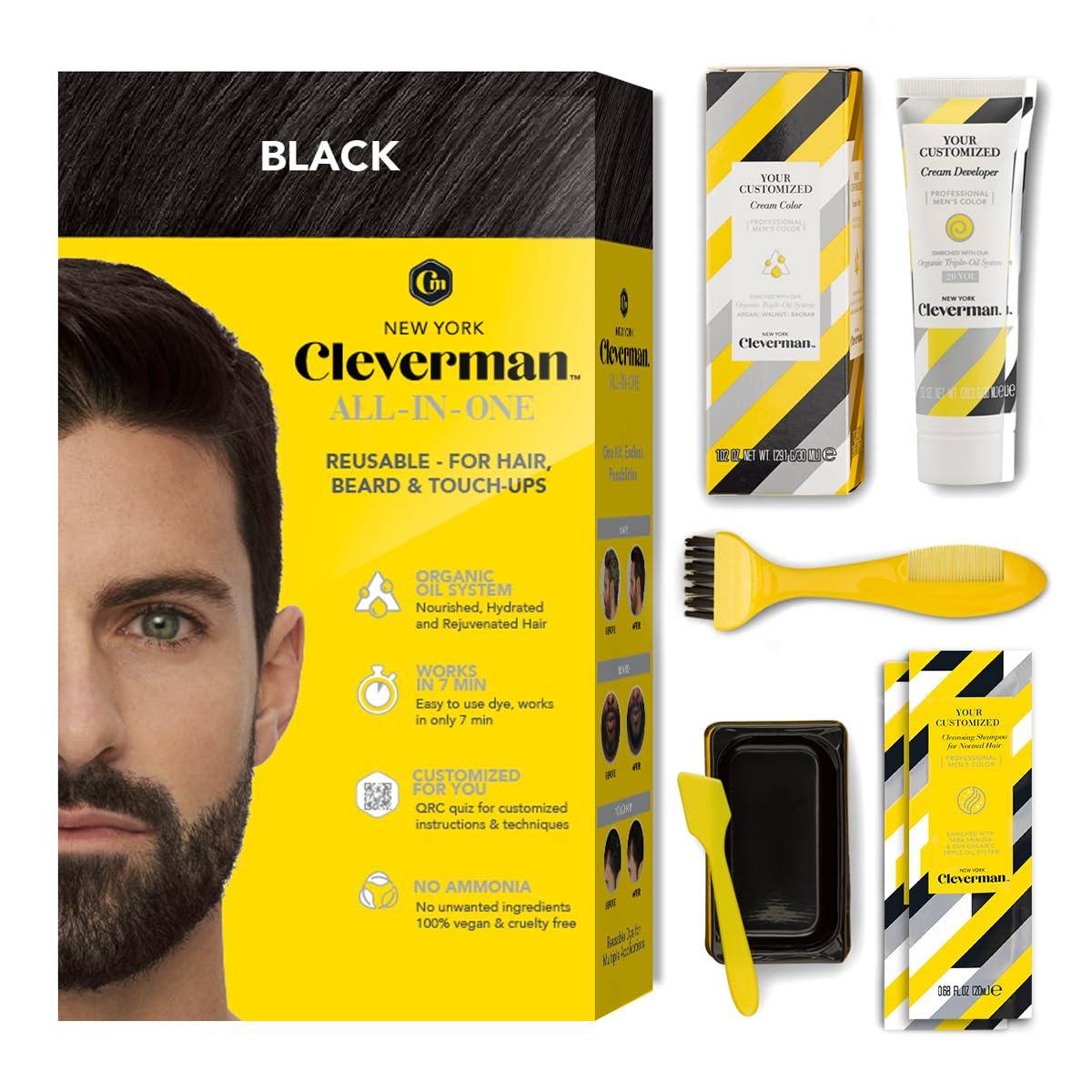 Ammonia-Free Showdown: CLEVERMAN's Reusable Kit & Natural Gray Coverage for Men