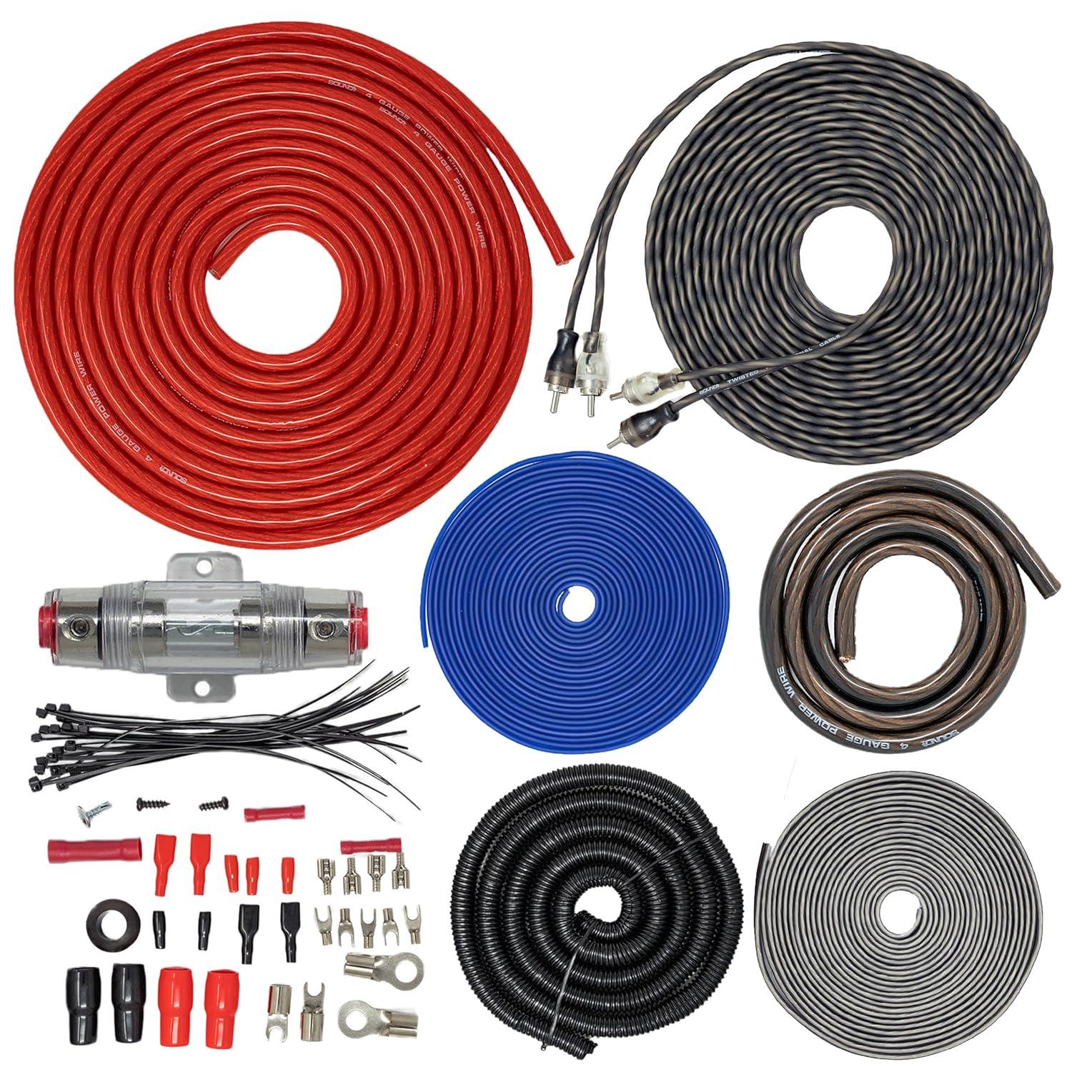 Car Audio Kits Compared: BOSS 8-Gauge, RD Twisted Pair Noise, SoundBox 2500W Power