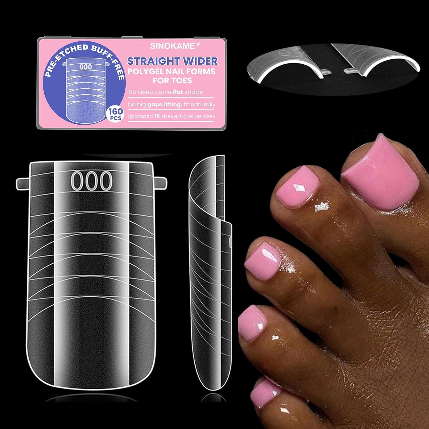 Flat Straight Dual Nail Forms vs. Pre-Etched French Tip Toenail Forms: Tested for 20.2mm Wide Builds?