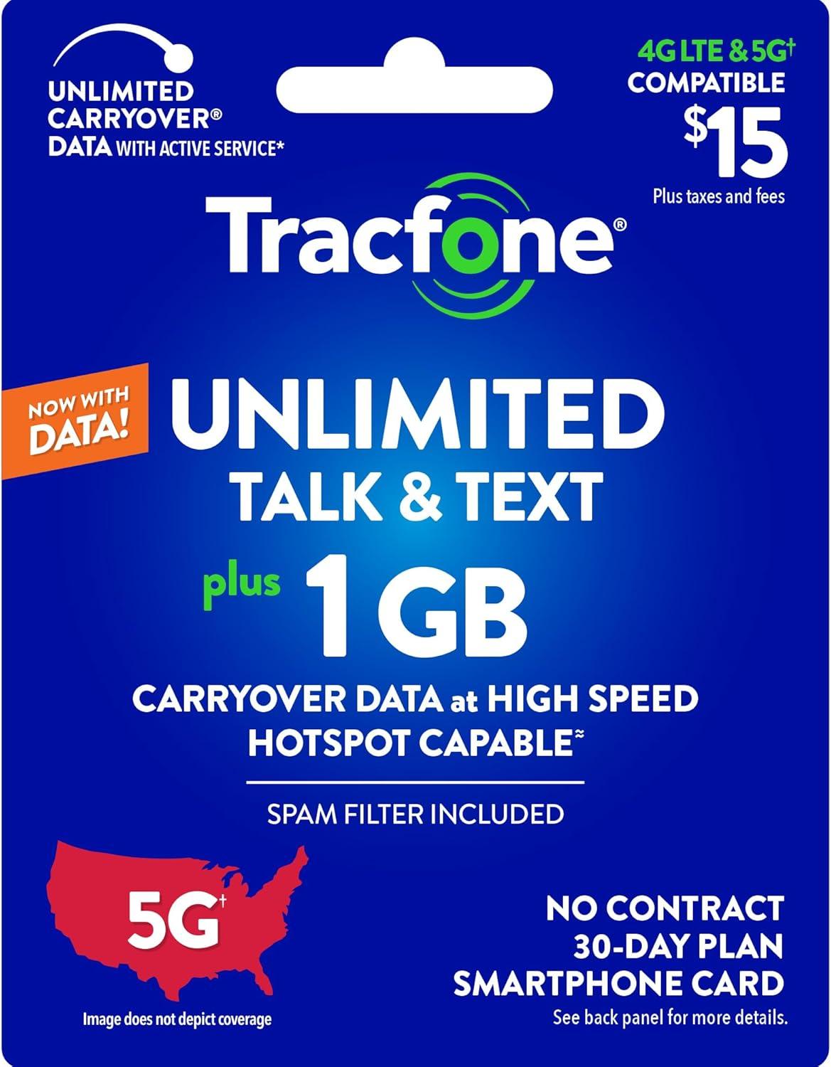 Prepaid Mobile Plans Showdown: Tracfone's $15... 1 GB Data (Physical Card) vs. 5GB
