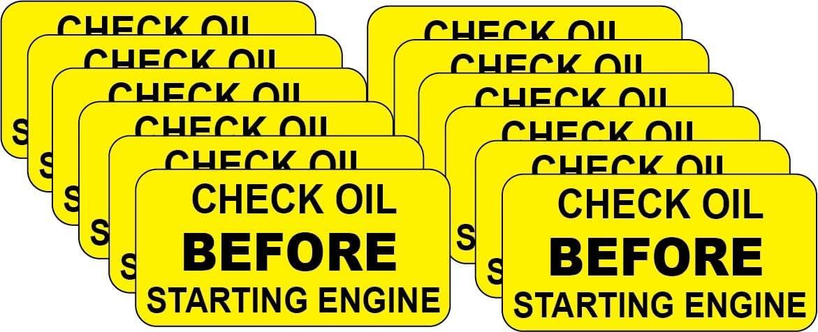 Versus: 12-Pack Oil Check Sticker's .75"x1.5" Size Tested Against Single Use