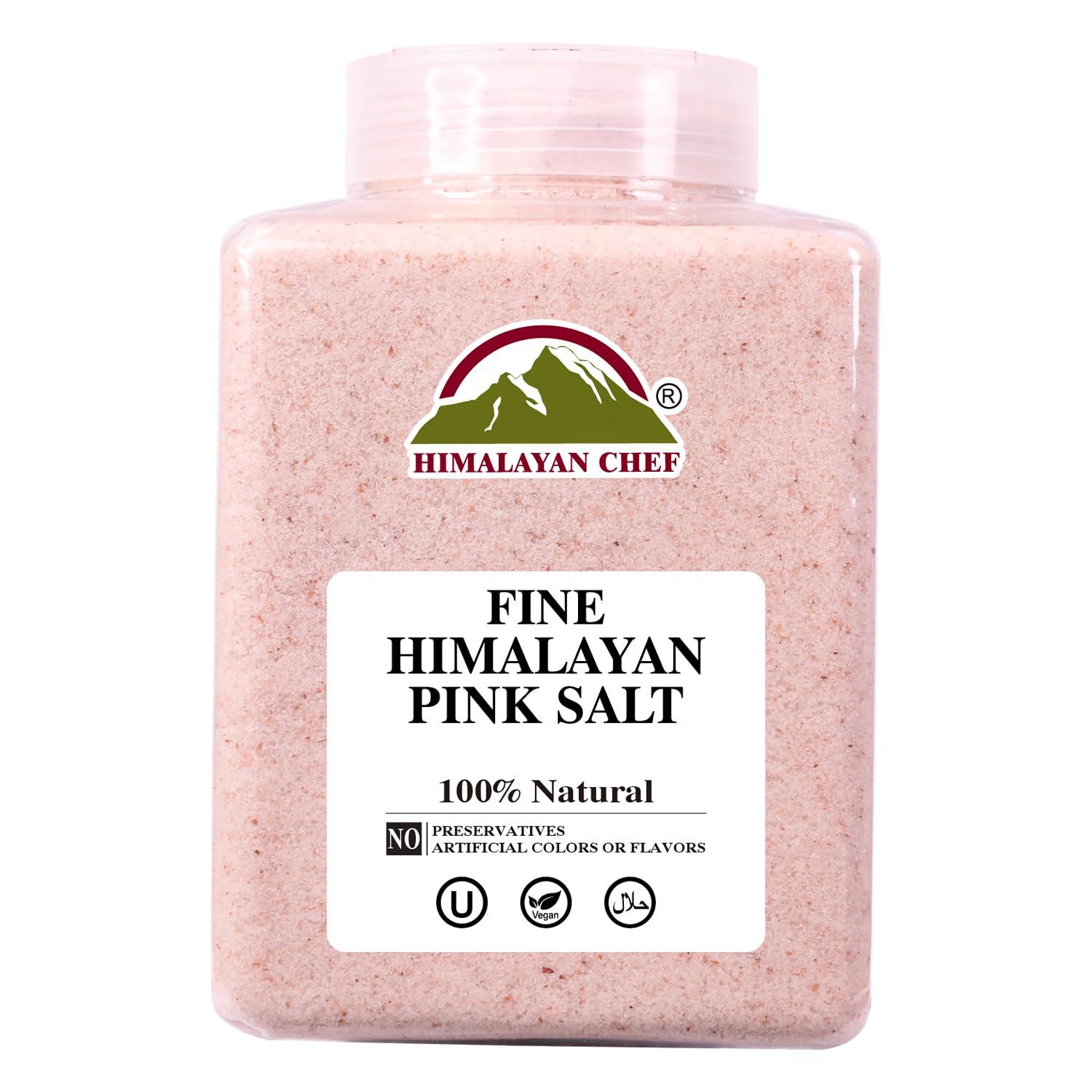 Best Top-Rated Kitchen Range Himalayan Salt - Himalayan Chef Pink Salt Fine Grain, 5 lb Plastic Jar - Natural, Non-GMO, Kosher, Mineral-Rich for Cooking, Baking, Table Use Review