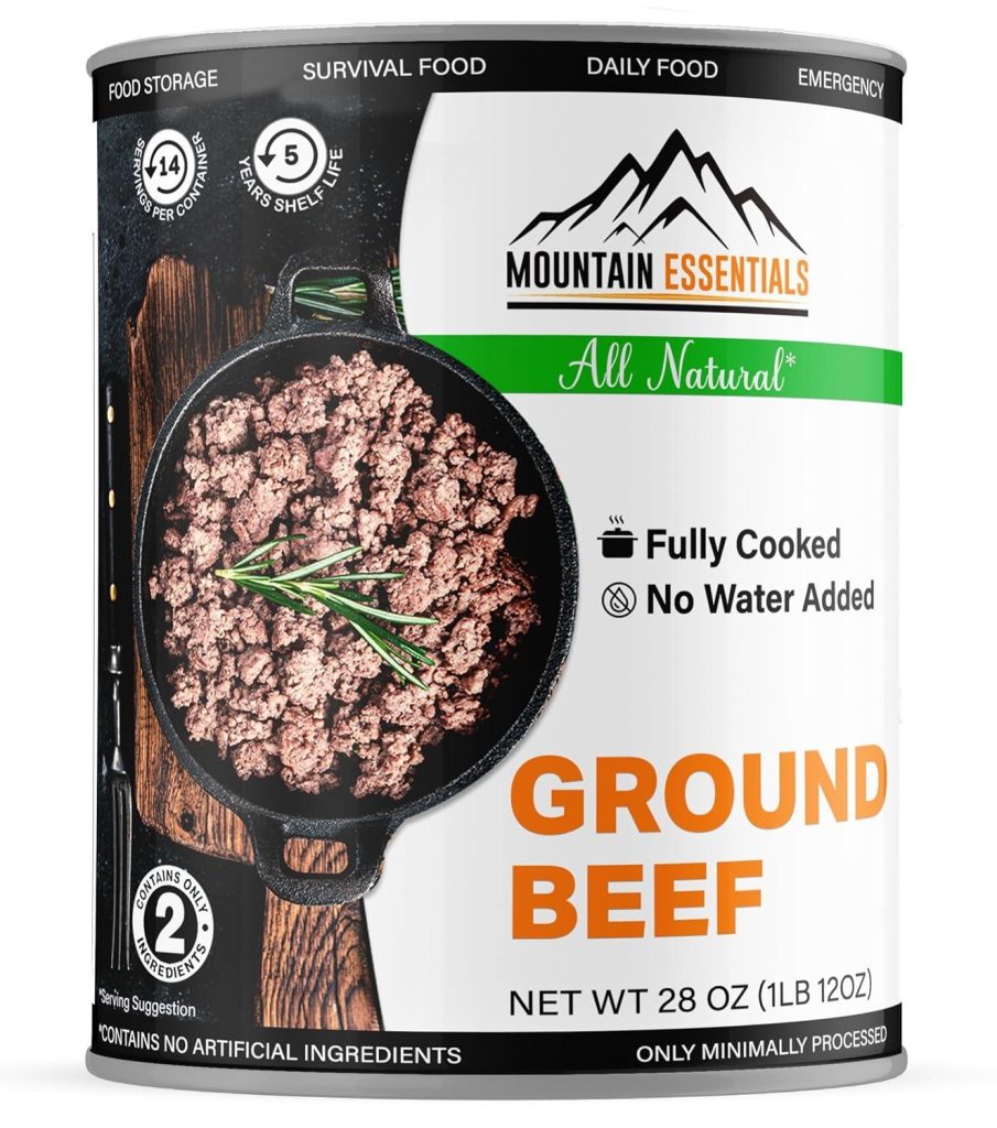 Best Survival Food – Mountain Essentials All Natural Canned Ground Beef 28 Oz (Ready-to-Eat, Emergency, Shelf-Stable Review)
