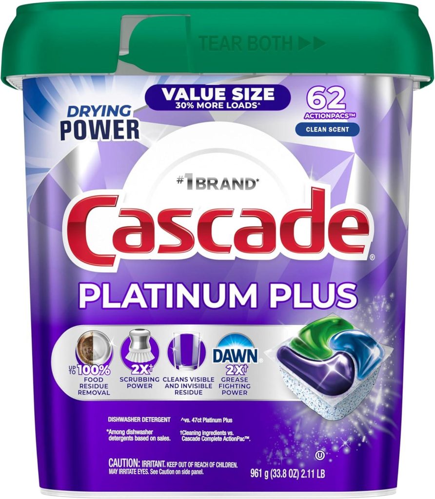 Best Dishwasher – Cascade Platinum Plus Pods, Clean Scent, 62 Count Review