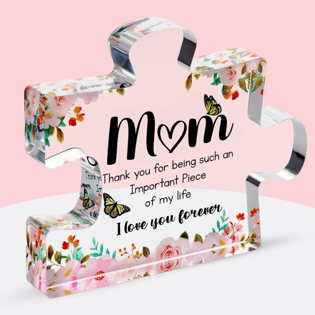 Best Home Gift – VELENTI Gifts for Mom – Cute Engraved Acrylic Block Puzzles Piece Review