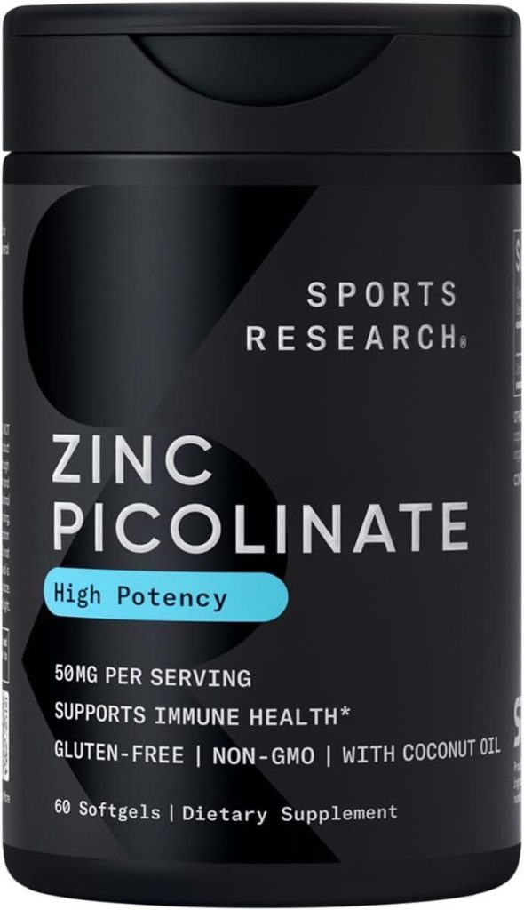Best Zinc Supplement – Sports Research® High Potency Zinc Picolinate 50mg Review