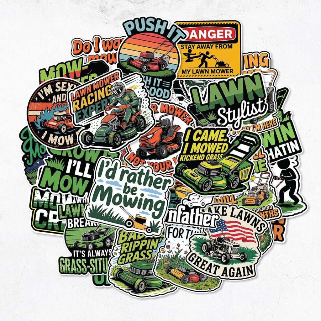 Best Party Favors – 32 PCS (3,5 INCH) – Lawn Mower Stickers Review