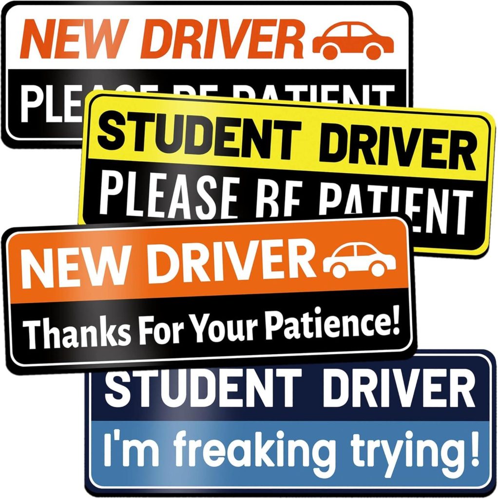 Best Automotive – Student Driver Magnet for Car: 4 Pack Funny & Reflective Be Patient Bumper Sticker Review