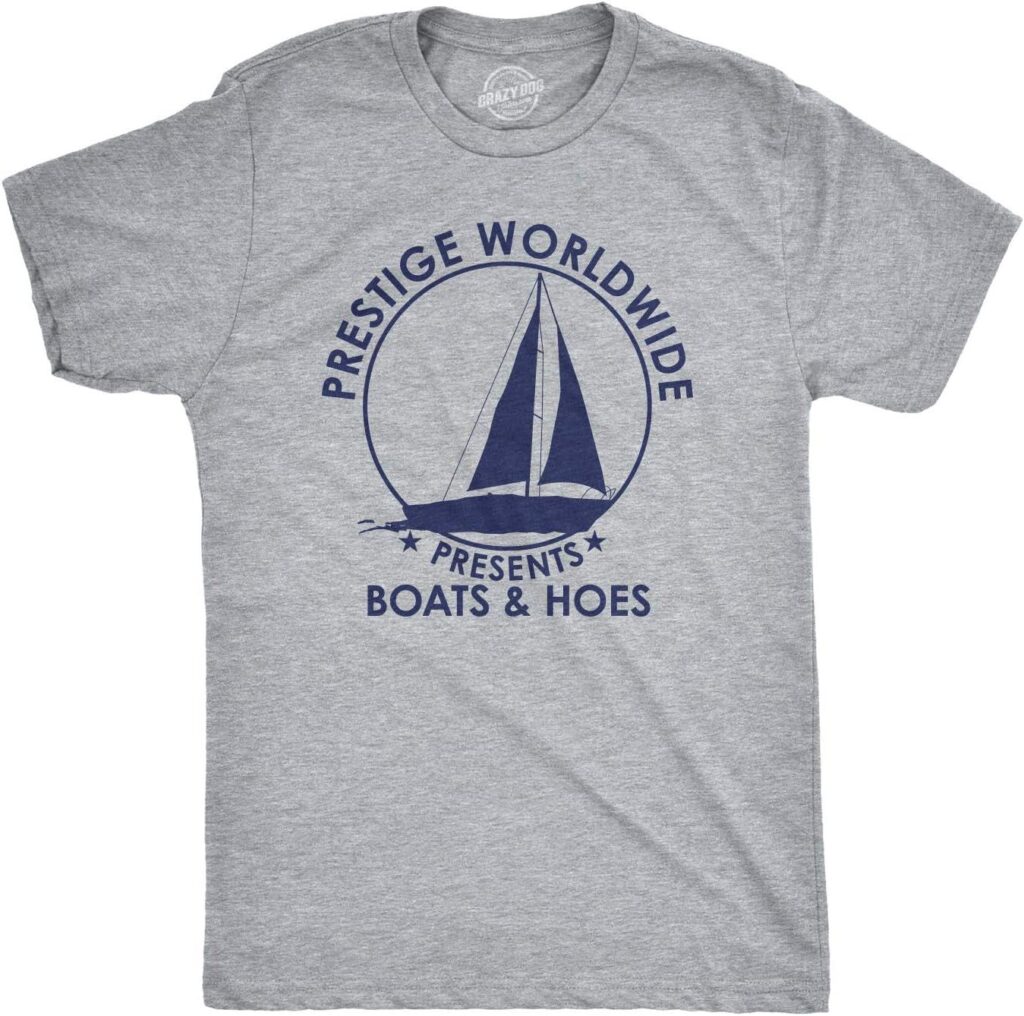 Best Men’s Novelty T-Shirt – Crazy Dog Boats and Hoes Tee Review
