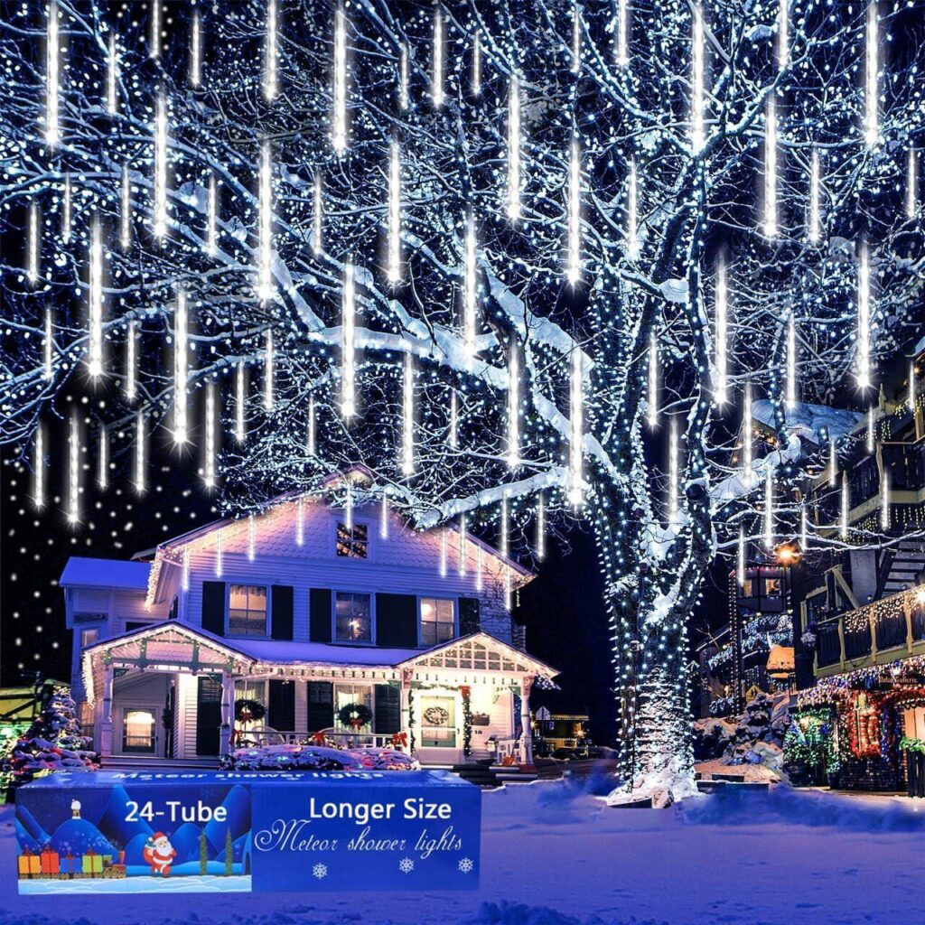 Best Outdoor Lights – Aokudoni Christmas 24 Tubes Meteor Shower Review