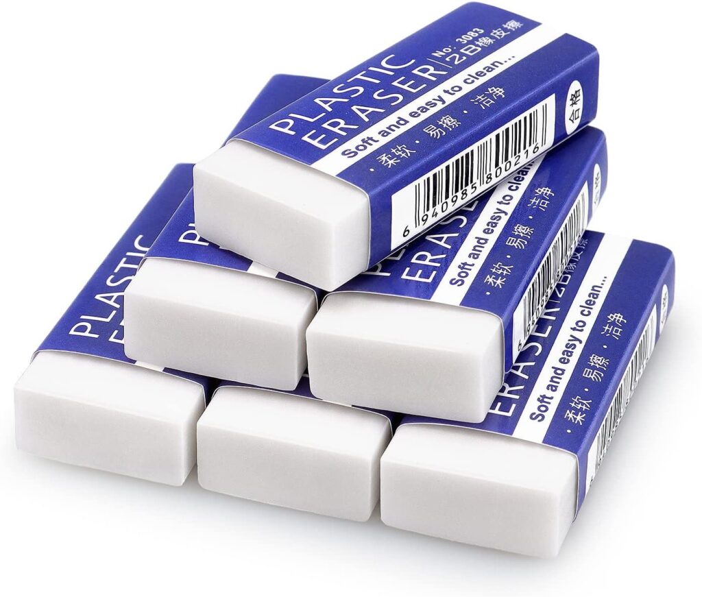 Best Art Eraser – Tamaki 6 Pack Erasers, Large White Review