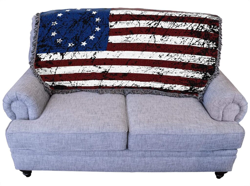 Best Tapestry Throw – Pure Country Weavers United States – Betsy Ross 13 Colonies – American Flag Blanket – Gift Tapestry Throw for Back of Couch or Sofa – Woven from Cotton – Made in The USA (61×36) Review