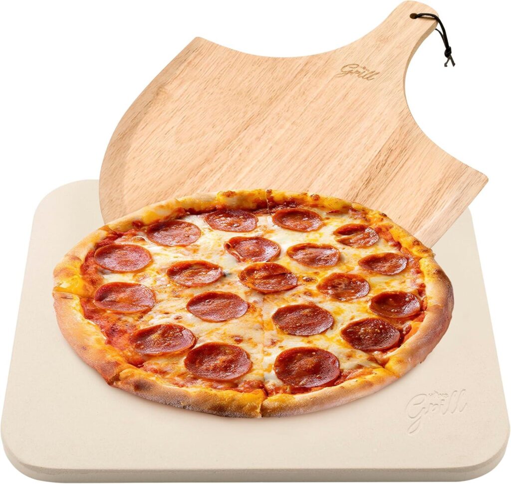 Best Pizza Stone – HANS GRILL PIZZA STONE | Rectangular Pizza Stone For Oven Baking & BBQ Grilling With Free Wooden Peel | Extra Large Cordierite Cooking Stone. Review