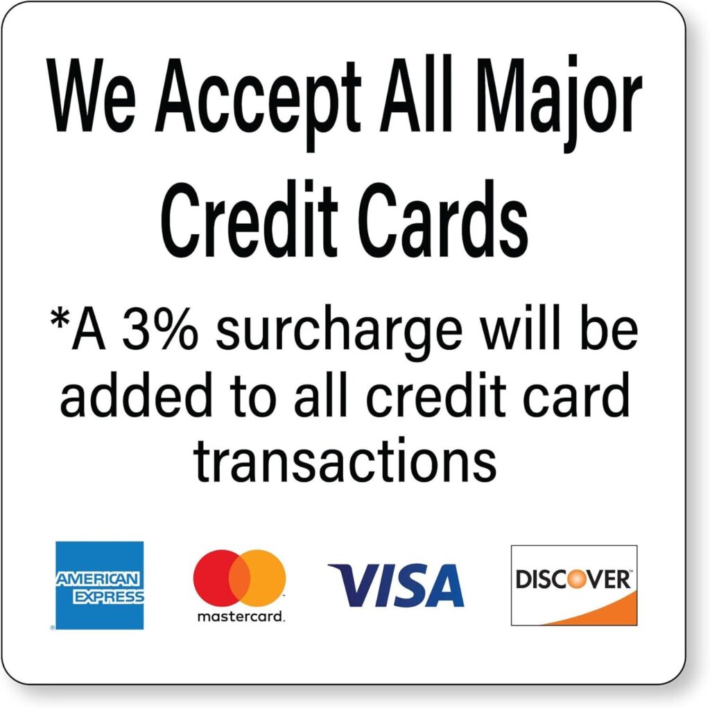 Best Business Payment Stickers – 3pk Credit Card Surcharge Notice Review