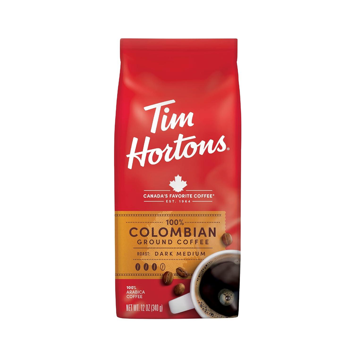 Tim Hortons Colombian Ground Coffee: 12 Oz Arabica, Surprising Smoothness Tested for Every Morning Brew