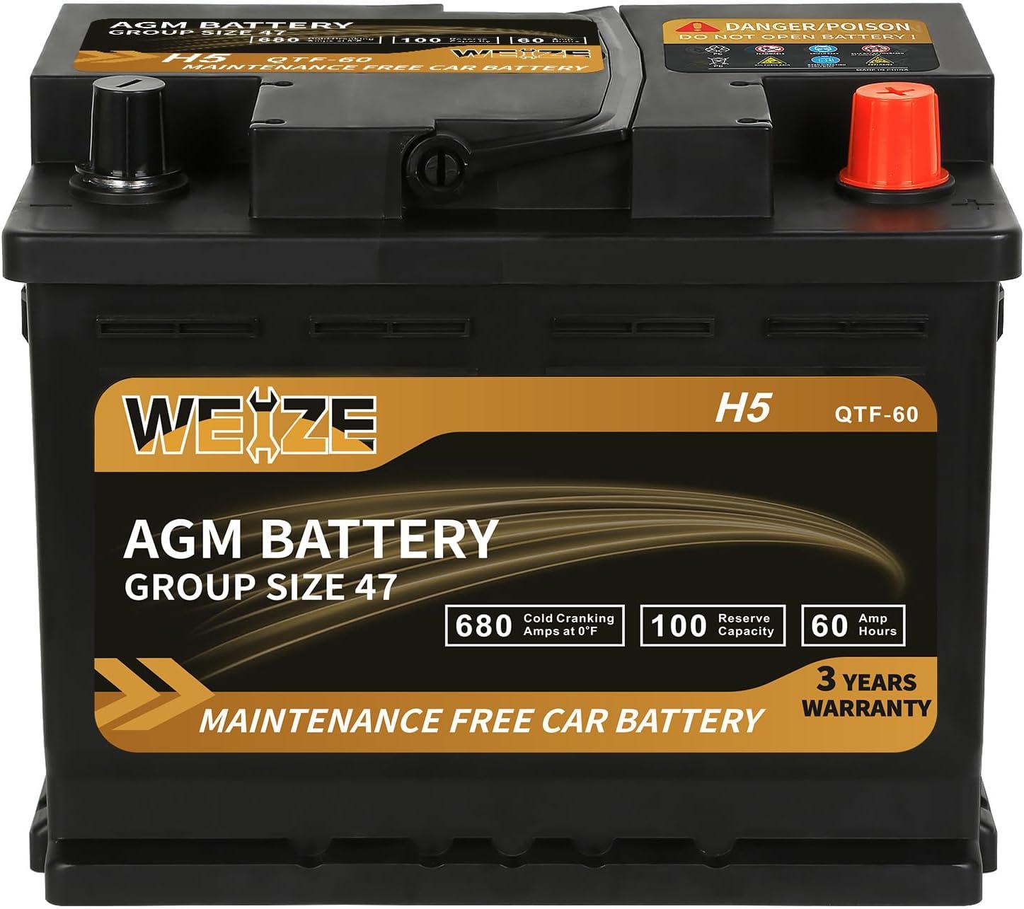 Weize Platinum AGM Battery: 36-Month Warranty Tested vs. Standard 680CCA in Automotive